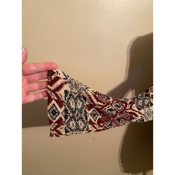 coco & jaimeson boho long sleeve top small aztec print bell sleeve blouse - Picture 2 of 4